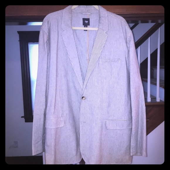 GAP Other - Gap - Two Button Blazer - Gray & Navy Striped- 2XL